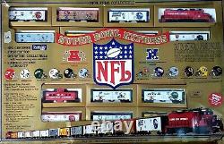Ensemble de train prêt à rouler Mantua Super Bowl Express, première édition certifiée NFL nouvelle