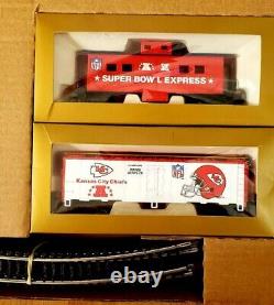 Ensemble de train prêt à rouler Mantua Super Bowl Express, première édition certifiée NFL nouvelle