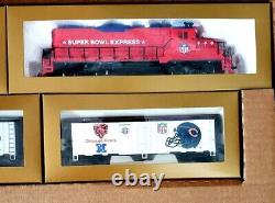 Ensemble de train prêt à rouler Mantua Super Bowl Express, première édition certifiée NFL nouvelle