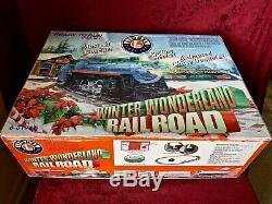Lionel Train Rail Road Winter Wonderland Prêt À Courir Grand 40x60 Ovale Piste