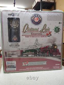 Nib Lionel Christmas Light Express Train Set Prêt À Courir O Gauge Railroad Nouveau