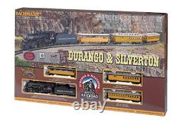 Trains Durango & Silverton prêts à fonctionner Ensemble de train électrique à l'échelle HO, jaune