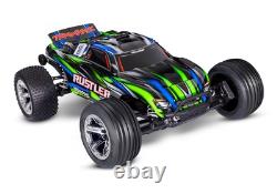 Traxxas 37354-4-GRN Rustler BL-2S HD 1/10 2WD Stadium Truck RTR, Vert